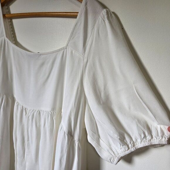 EUC RUSTTYDUSTTY WHITE SQUARE NECK BABYDOLL TIERED TOP SIZE 2XL/XXL - Picture 7 of 16